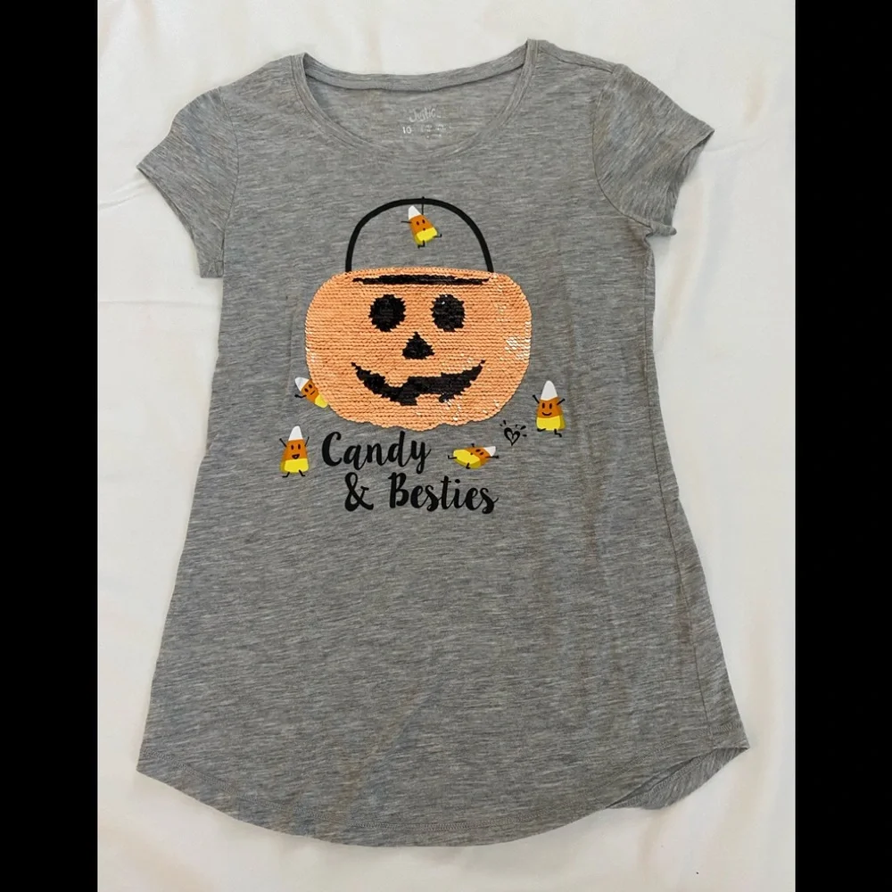 Justice size 10 Halloween shirt. Sequin.